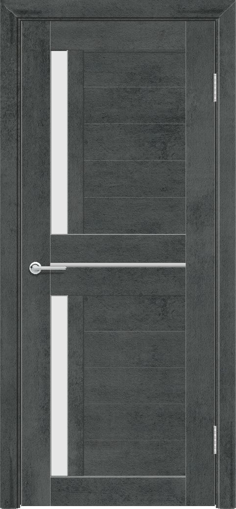 Дверь S4, бетон темный, стекло матовое