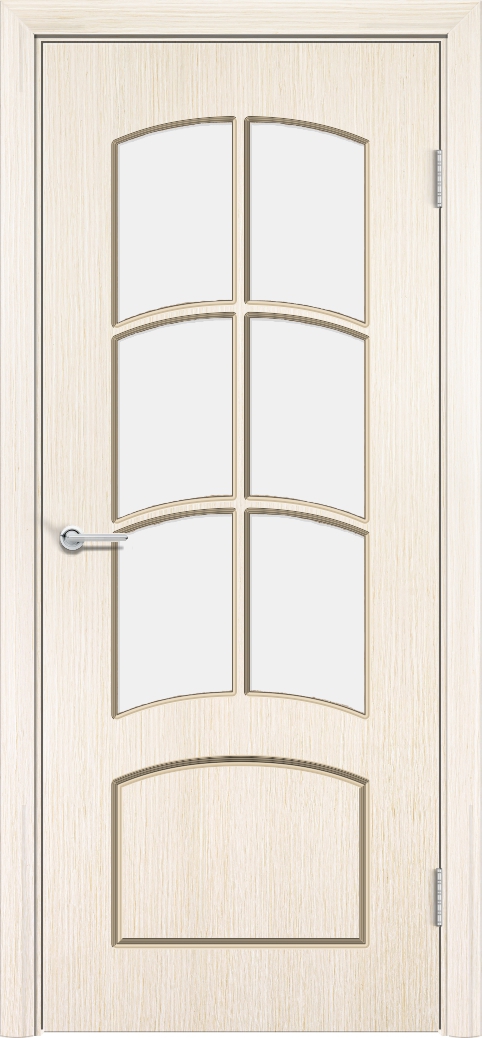 Дверь Арка, шпон беленый дуб, со стеклом