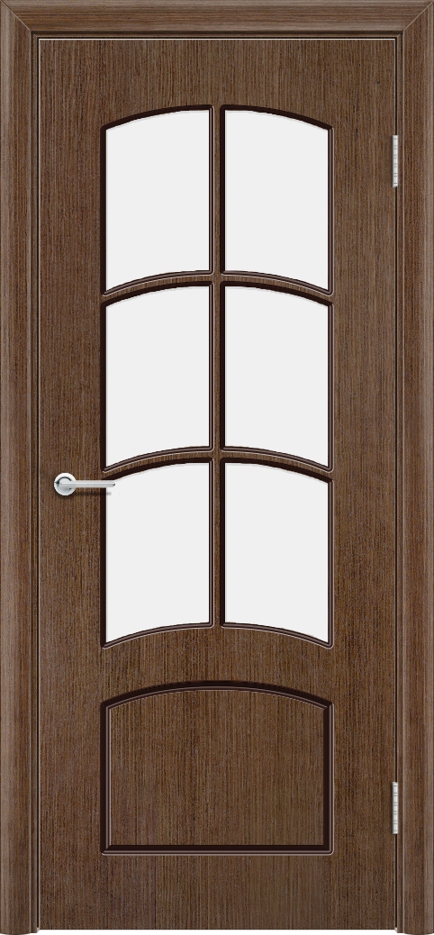 Дверь Арка, шпон орех, со стеклом