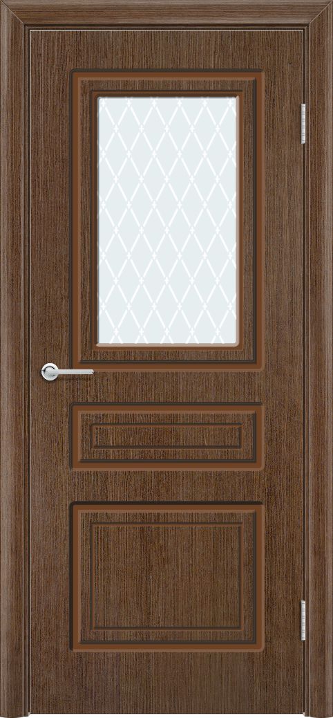 Дверь Б11, шпон орех, стекло с фьюзингом