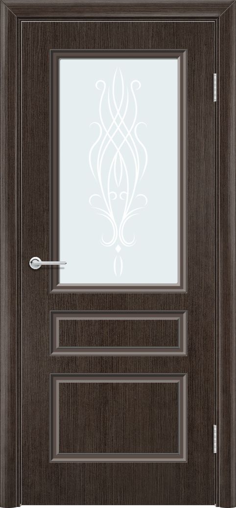 Дверь Б14, шпон венге, стекло с фьюзингом