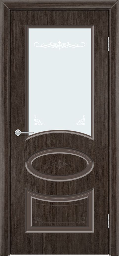 Дверь Б15, шпон венге, стекло с фьюзингом