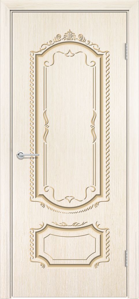 Дверь Б16, шпон беленый дуб, без стекла