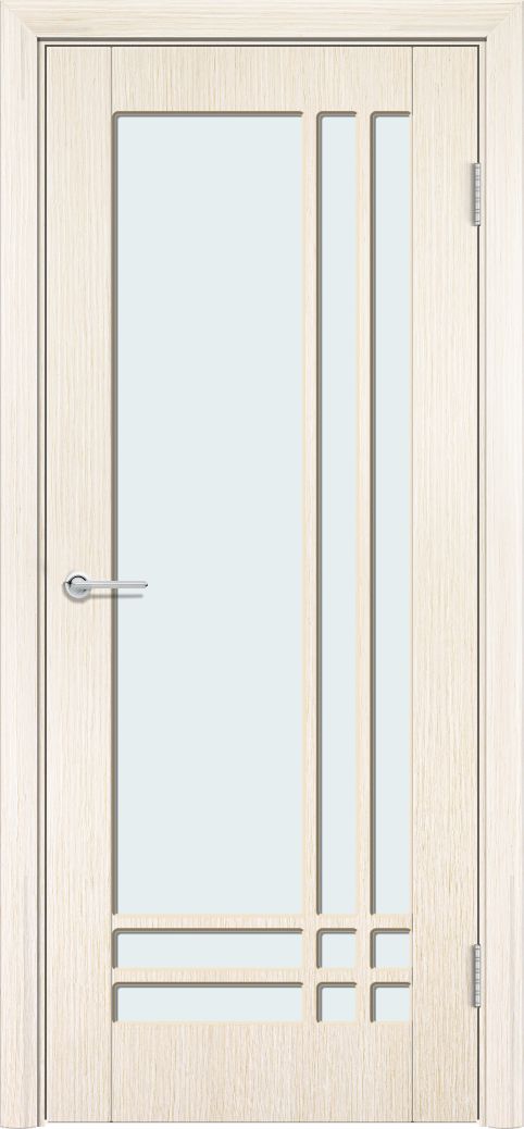 Дверь Б36, шпон беленый дуб, стекло матовое