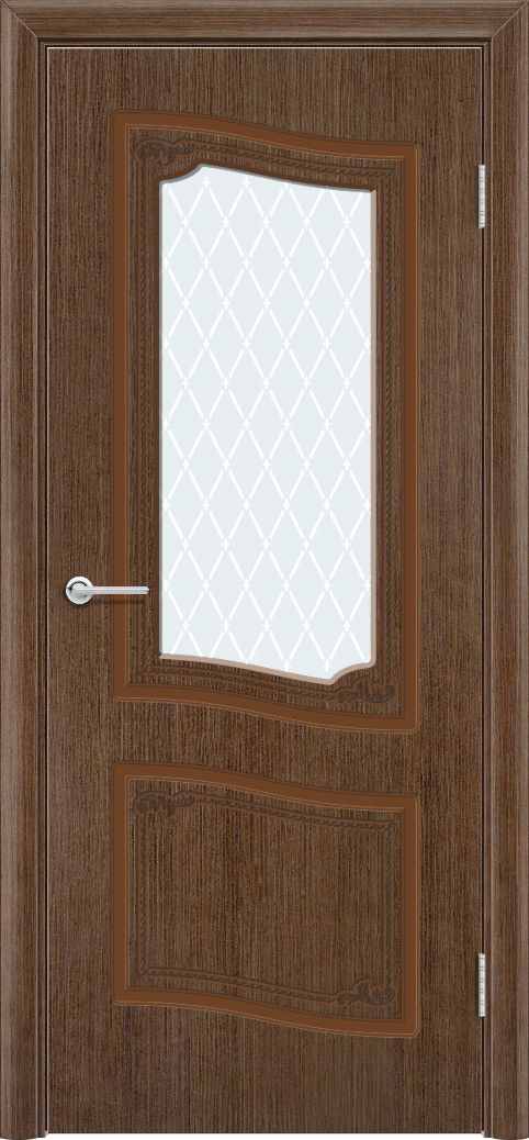 Дверь Б4, шпон орех, стекло с фьюзингом
