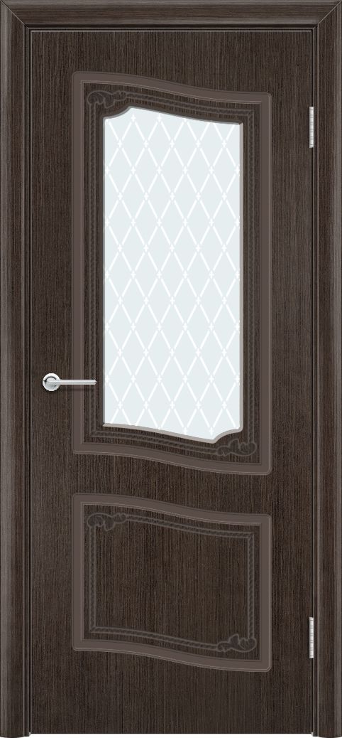 Дверь Б4, шпон венге, стекло с фьюзингом