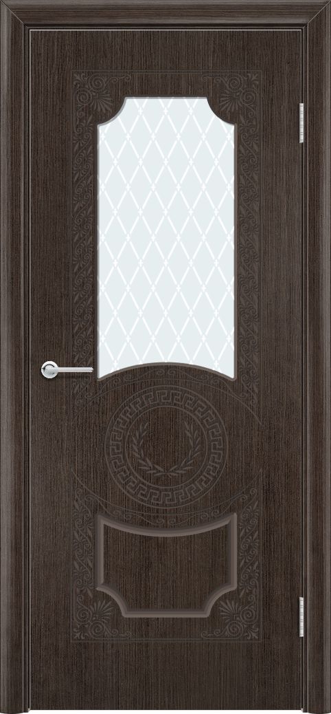 Дверь Б6, шпон венге, стекло с фьюзингом
