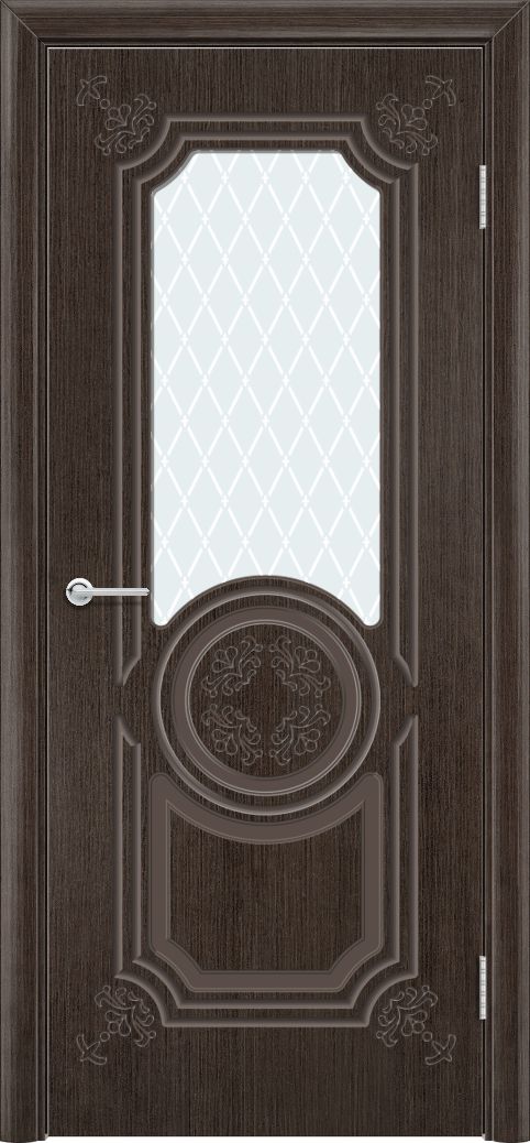 Дверь Б7, шпон венге, стекло с фьюзингом