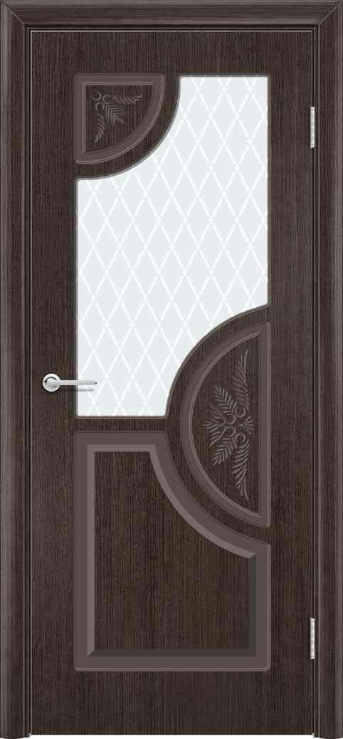 Дверь Б8, шпон венге, стекло с фьюзингом