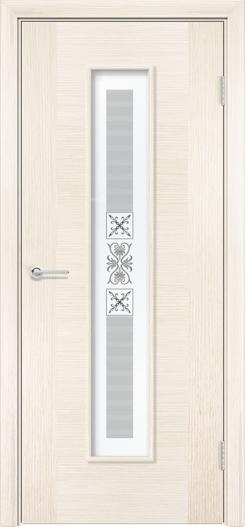 Дверь Цитадель, шпон беленый дуб, стекло с фьюзингом