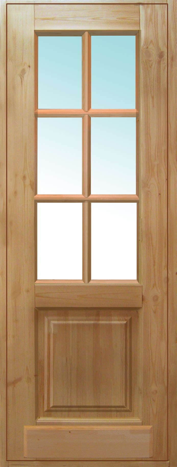 Дверь деревянная межкомнатная из массива сосны, Классик, 2100/40, со стеклом
