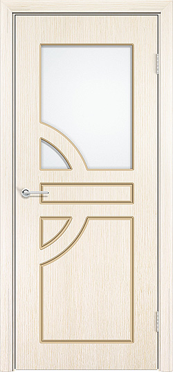 Дверь Елена, шпон беленый дуб, со стеклом