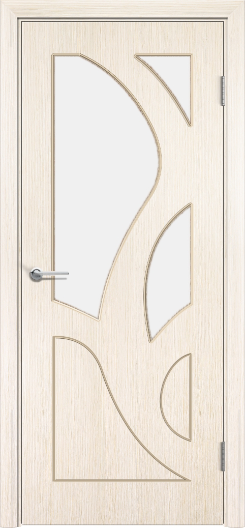 Дверь Ива, шпон беленый дуб, со стеклом