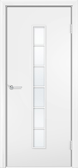 Дверь Лесенка, белый, стекло матовое