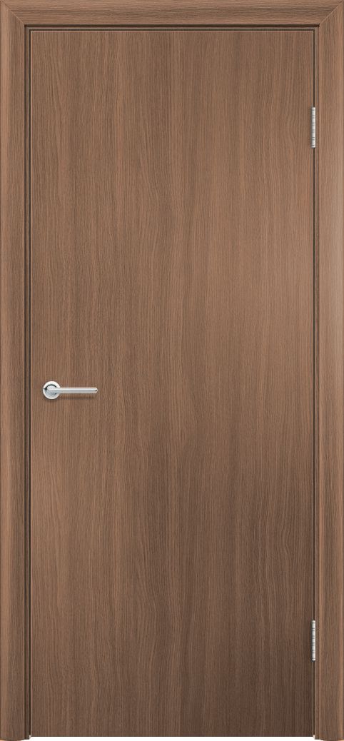 Дверь G гладкая, ПВХ, орех королевский, без стекла