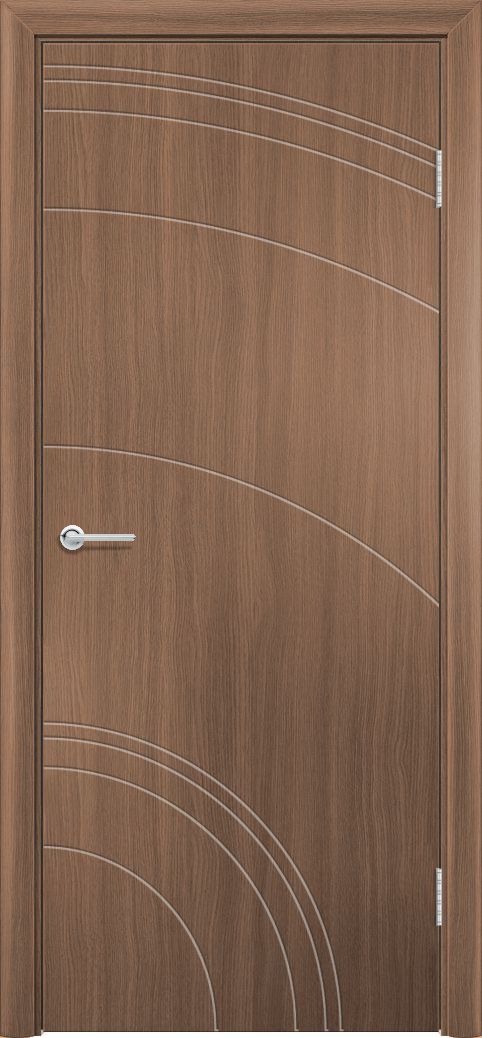 Дверь G25, ПВХ, орех королевский, без стекла