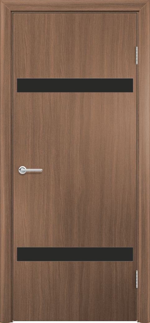 Дверь G4, ПВХ, орех королевский, со стеклом