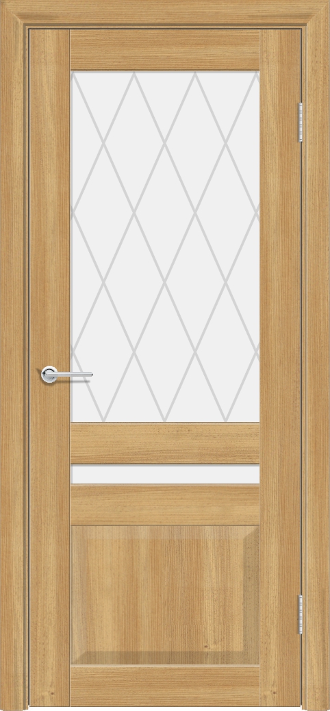 Дверь S15, лиственница золотистая, стекло с фьюзингом