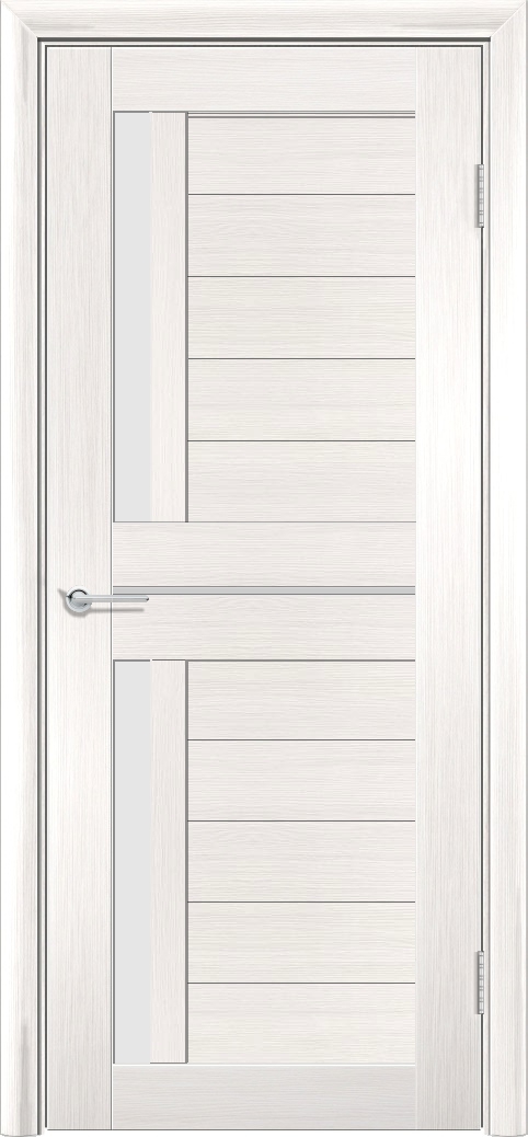 Дверь S4, лиственница беленая, стекло матовое