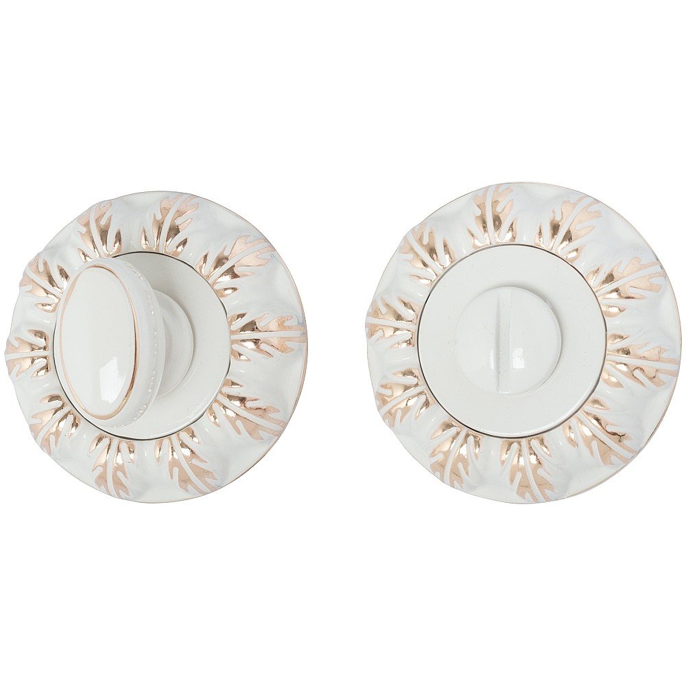 Фиксатор Bravo A/Z-3WC, белая эмаль/золото, на розетке "Classic"