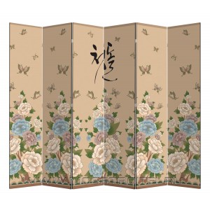 Ширма со скрытым каркасом Цветы Японии, 6 створок