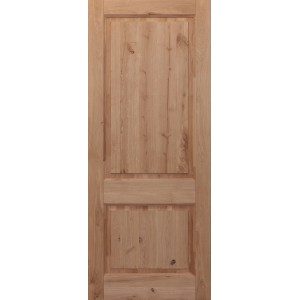 Дверь деревянная межкомнатная из массива дуба, с сучками, Классик, 2 филенки