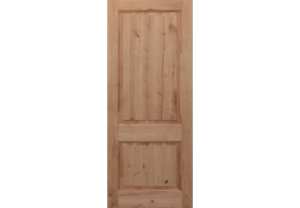 Дверь деревянная межкомнатная из массива дуба, с сучками, Классик, 2 филенки