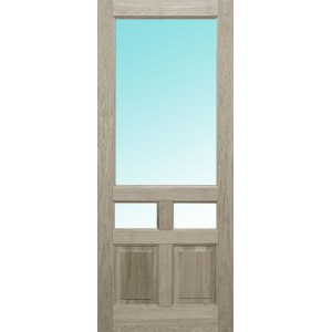 Дверь деревянная межкомнатная из массива бессучкового дуба, Серия 5, 3 стекла
