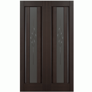 Дверь деревянная межкомнатная из массива ольхи, цвет Бренди, Версаль, со стеклом
