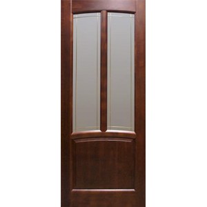 Дверь деревянная межкомнатная из массива ольхи Виола, цвет Венге, со стеклом
