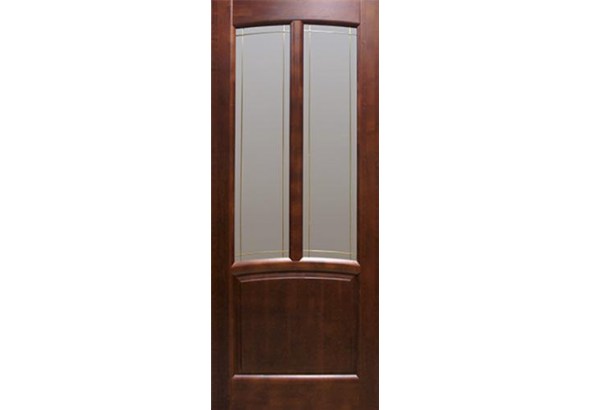 Дверь деревянная межкомнатная из массива ольхи Виола, цвет Венге, со стеклом