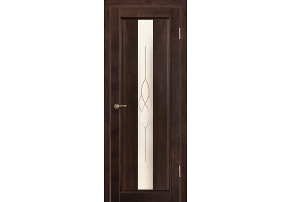 Дверь деревянная межкомнатная из массива ольхи, цвет Венге, Версаль, со стеклом