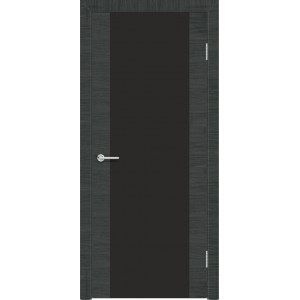 Дверь G11, экошпон, черный дым, со стеклом
