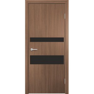 Дверь G12, ПВХ, орех королевский, со стеклом