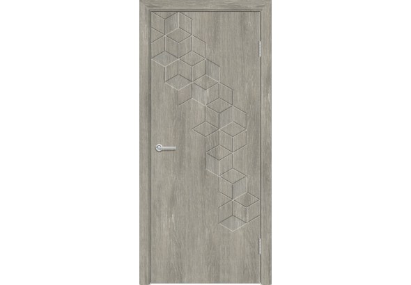 Дверь G45, ПВХ, дуб седой, без стекла
