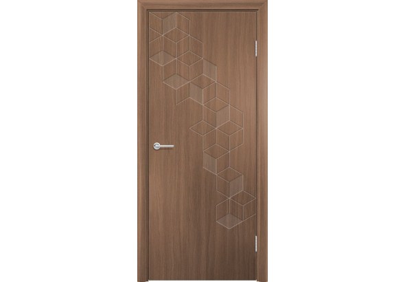 Дверь G45, ПВХ, орех королевский, без стекла