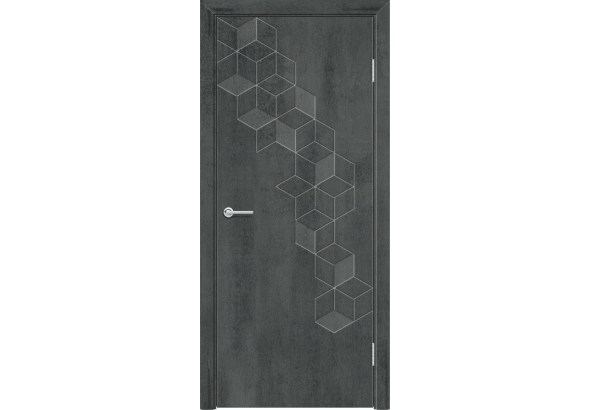Дверь G45, ПВХ, бетон темный, без стекла
