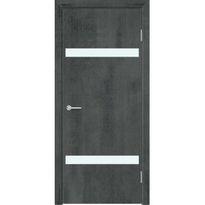 Дверь G4, бетон темный, со стеклом