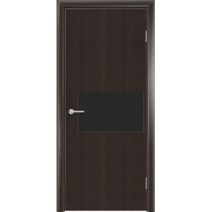 Дверь G5, ПВХ, темный орех рифленый, со стеклом