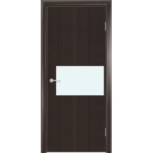 Дверь G5, темный орех рифленый, со стеклом