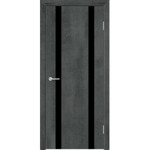 Дверь G9, ПВХ, бетон темный, со стеклом
