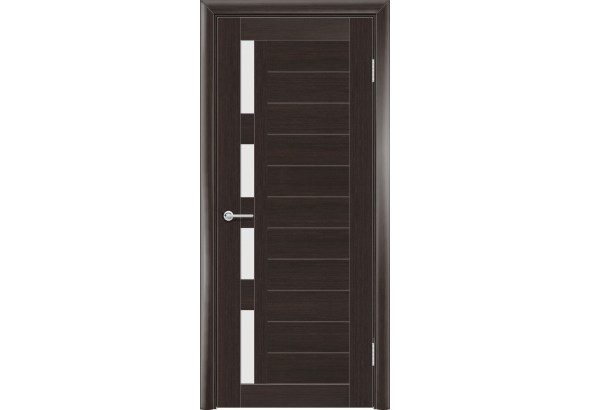 Дверь S25, темный орех рифленый, стекло матовое