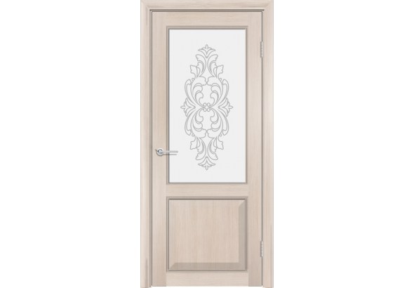 Дверь S42, лиственница кремовая, стекло с фьюзингом