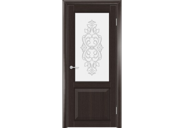 Дверь S42, темный орех рифленый, стекло с фьюзингом