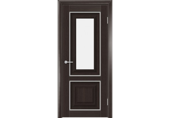 Дверь S45, темный орех рифленый, стекло матовое