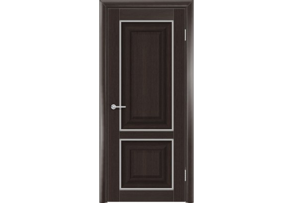 Дверь S45, темный орех рифленый, без стекла