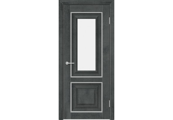 Дверь S45, бетон темный, стекло матовое