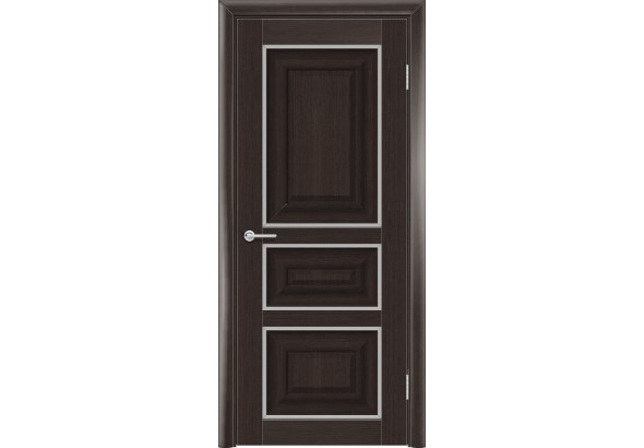 Дверь S46, темный орех рифленый, без стекла