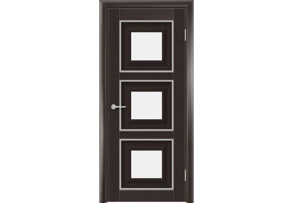 Дверь S47, темный орех рифленый, стекло матовое