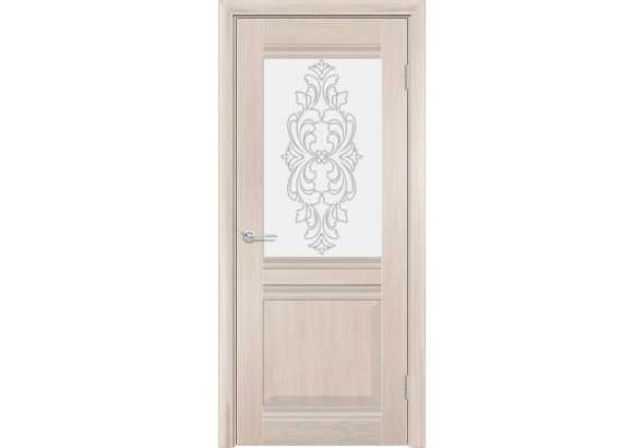 Дверь S48, лиственница кремовая, стекло с фьюзингом